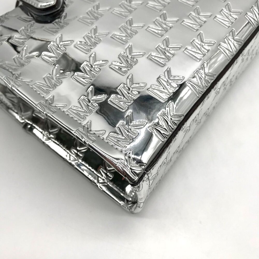 Michael Kors Silver Small East West Gigi Messenger Tote - Picture 8 of 12